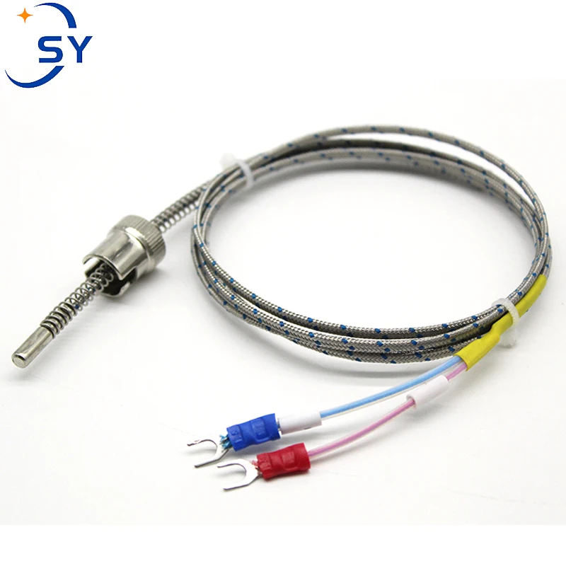 Thermocouple K/E 1M/2M/3M/4M/5M Compression Spring shielded wire M12 Temperature Sensor for Temperature Controller