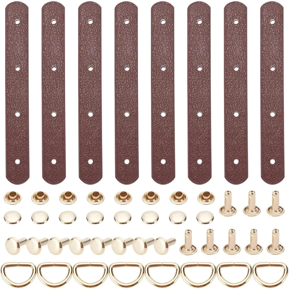 4 Sets Leather Metal Connector Buckles, Purse Suspension Clasp Handbag Chain Link Clasps Leather Strap Fastener D Ring Screws