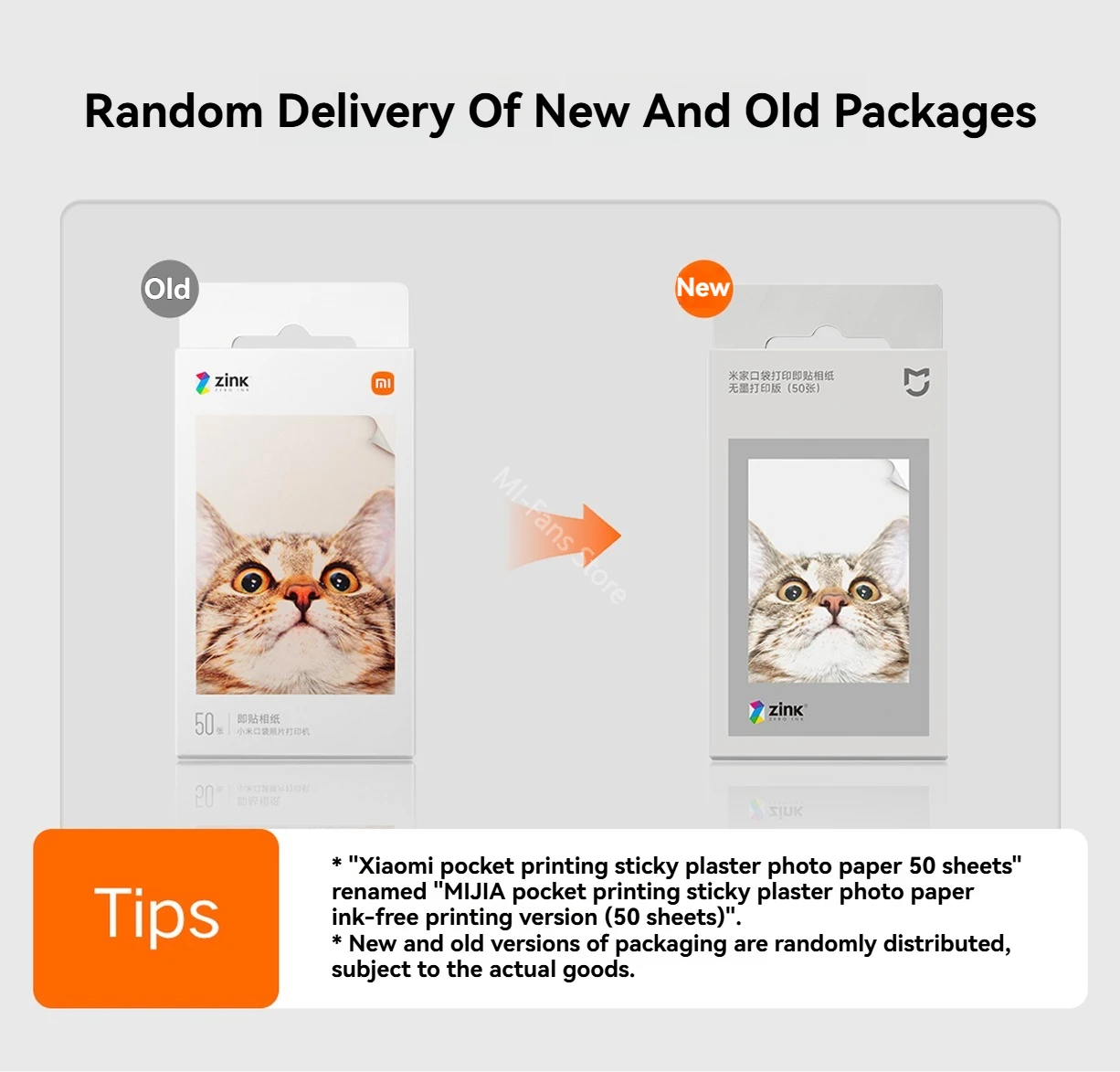 Original Xiaomi ZINK 50 Sheets 3-inch Photo Printer Paper