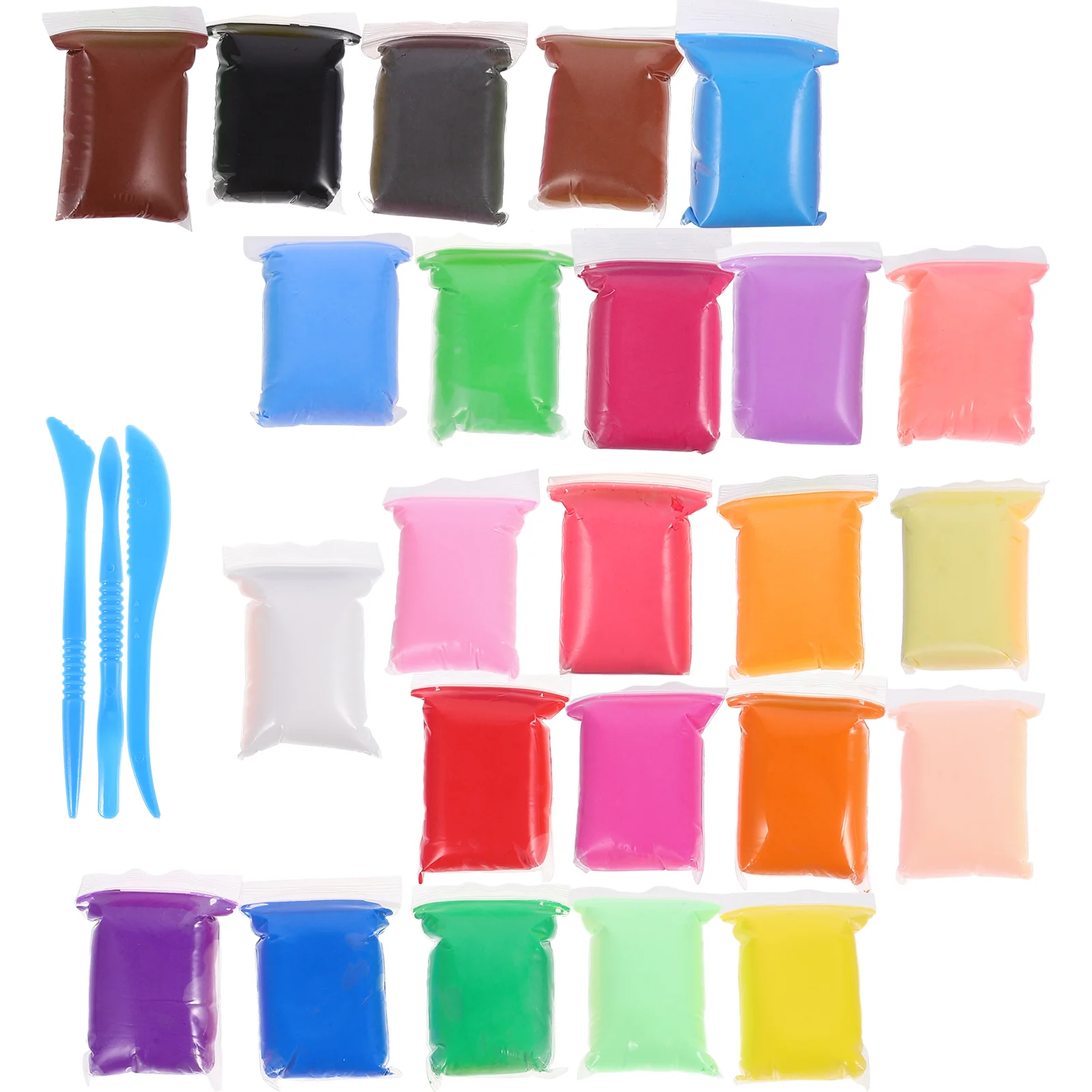 24 Bags Clay Kids Air Dry Kit for DIY Adults Aldult Modeling Resin Accessories Child Colorful Polymer