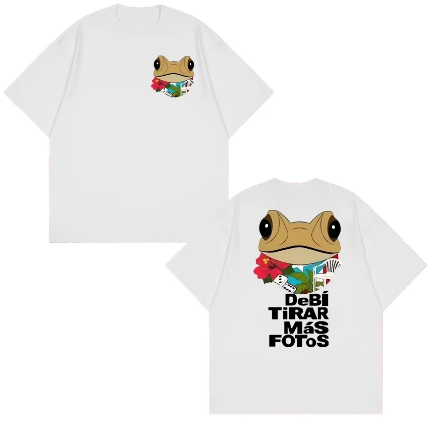 Camiseta de Manga Corta con Estampado de Doble Cara del Álbum DTMF de Bad Bunny Sapo Concho 2026, Camisetas Unisex de Algodón para Hombre y Mujer, Camisetas Casuales