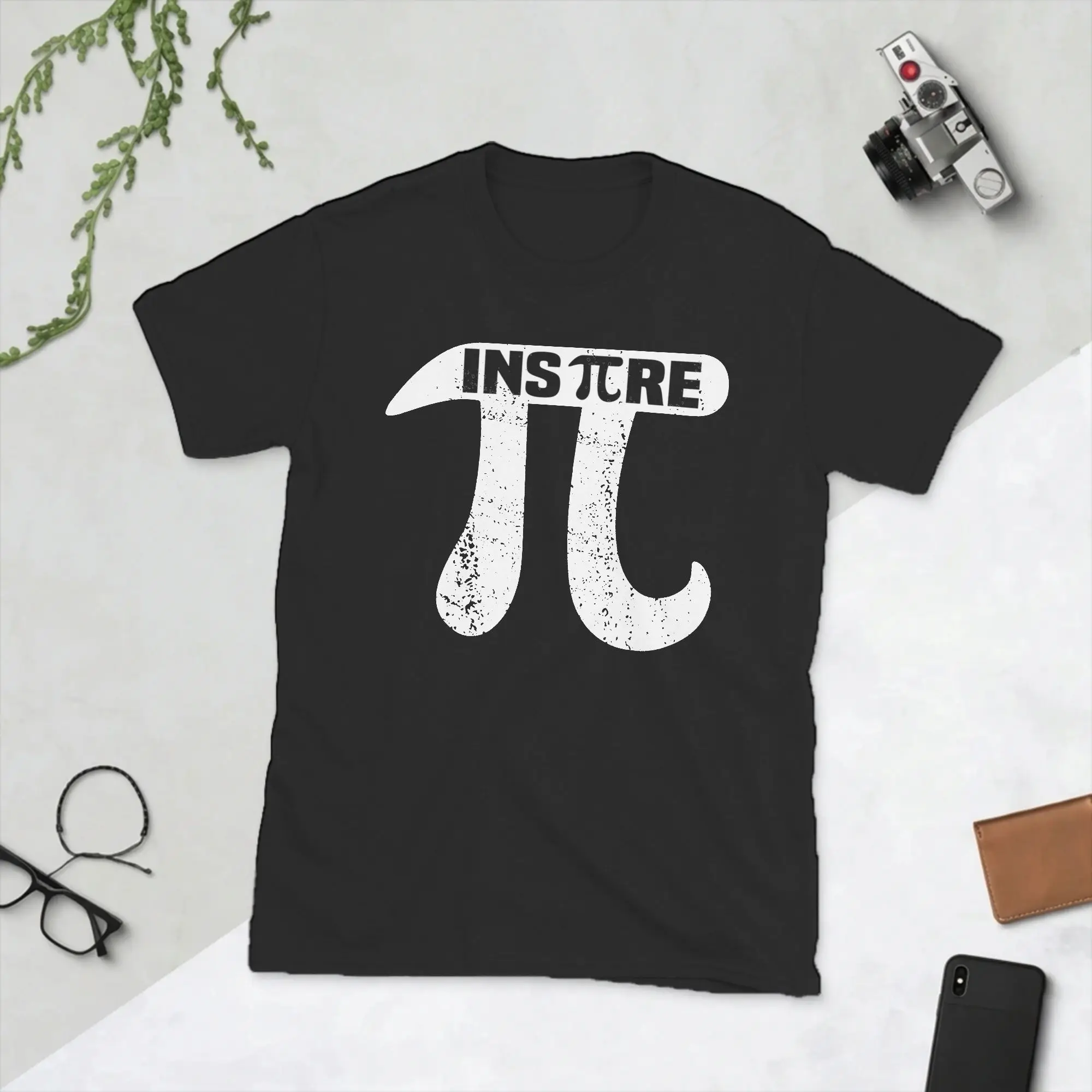 Men's T-Shirt InsPIre Pi Symbol Funny Cotton Tee Shirt Math Pie Mathematics School Student Geek T Shirt Crew Neck Clothes
