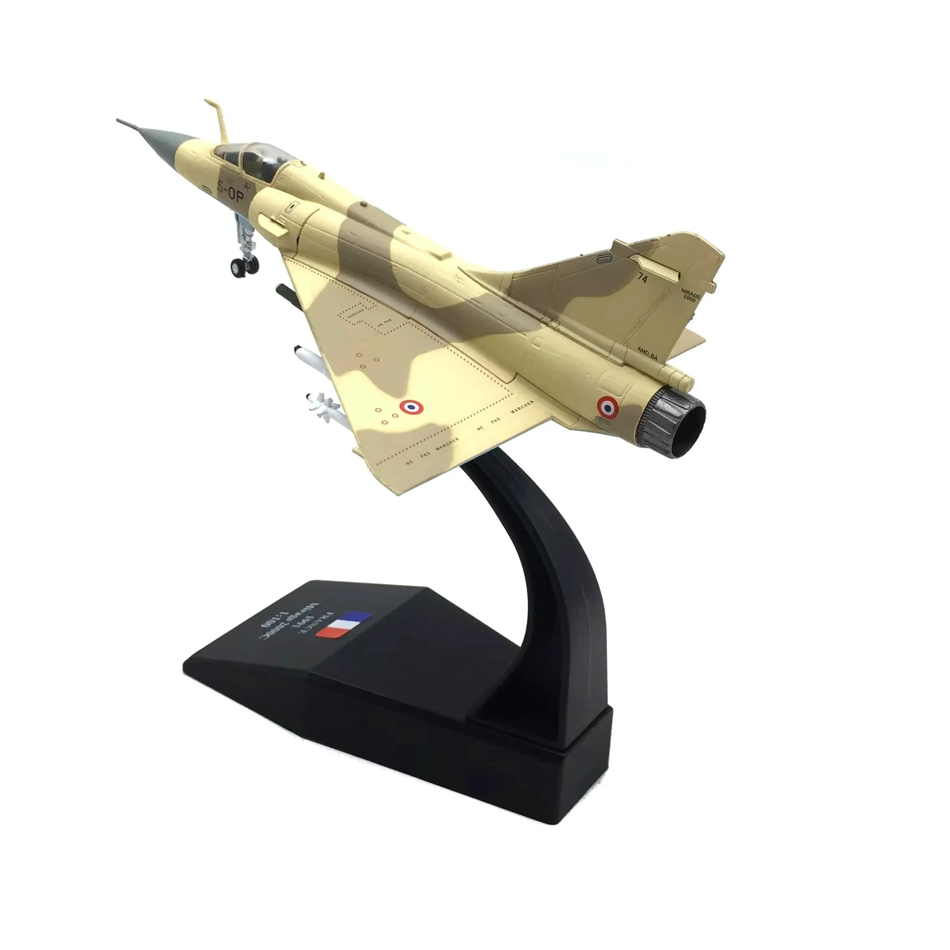 Die-Cast Alloy Model Airplanes 1/100 French Air Force Mirage 2000 Fighter Jet Military Aircraft Model Kit Indoor Collection Gift