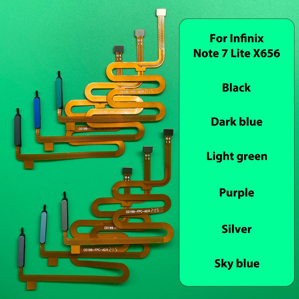 Fingerprint Sensor Home Return Key Menu Power On Off Button Flex Ribbon Cable For Infinix Hot 30 Play 30i Note 7 Lite X656 X6835