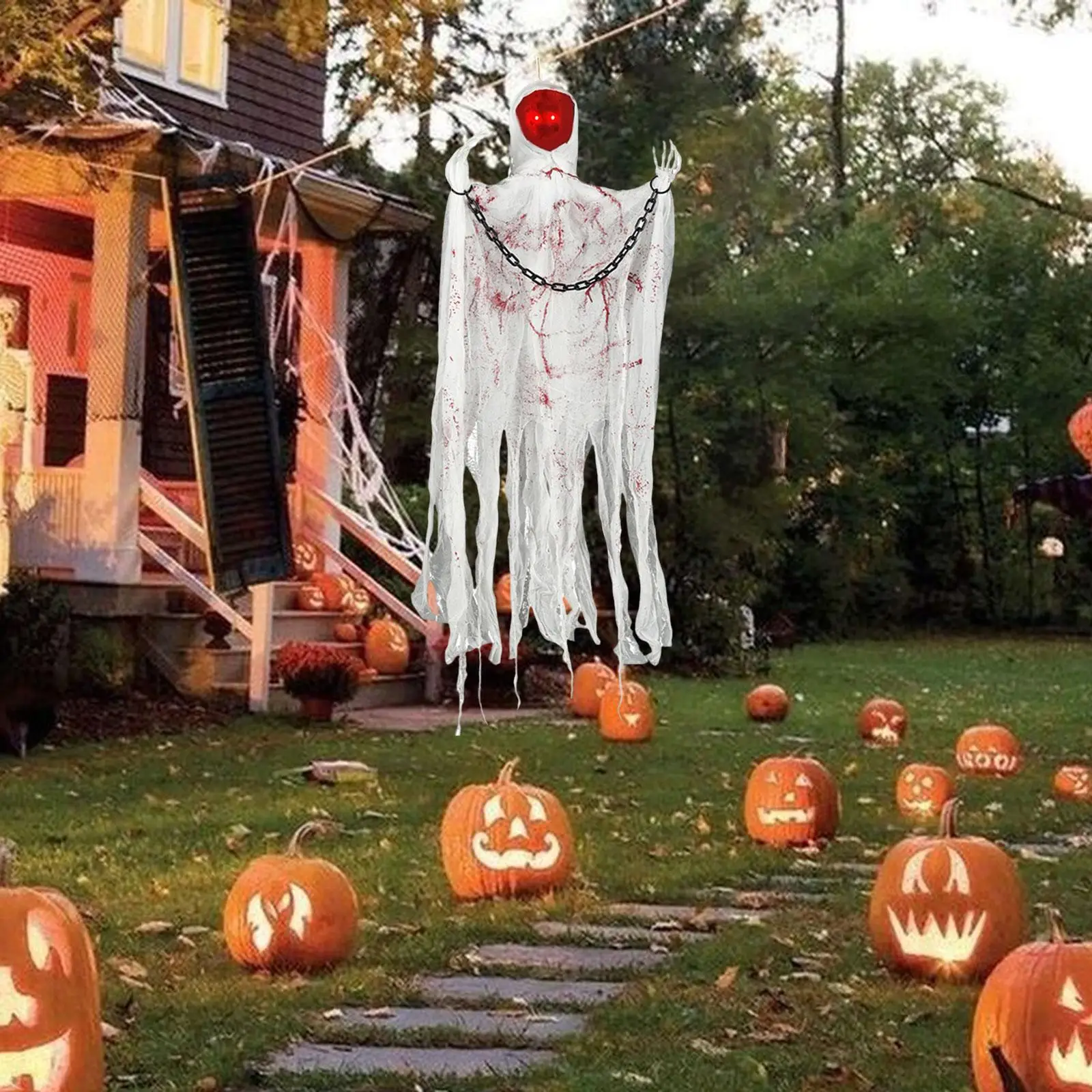 

Halloween Hanging Ghost Halloween Party Decoration Voice Activated Scene Layout