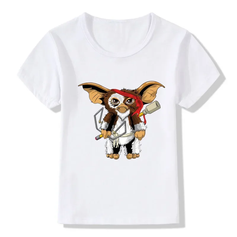 Crianças T Shirt Gremlins Gizmo Impressão dos desenhos animados Engraçado Meninos T shirt Bonito Do Bebê Meninas Roupas Verão Crianças de Manga Curta Tops,HKP5170