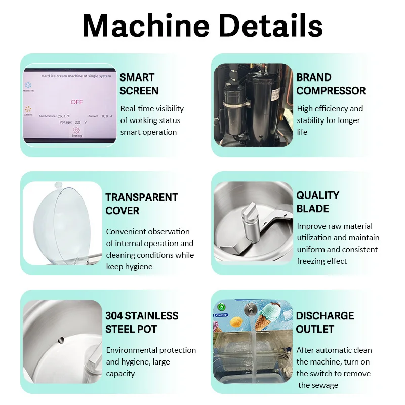 Custom 10L Desktop Commercial Gelato Making Machine Batch Freezer Hard Ice Cream Machine