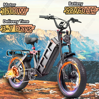 eAhora-Juliet II Electric Bicycle 1500W Motor 52V60AH Electric Bike Dual Hydraulic Brake 20*4.0 inch Fat Tire All-terrain E-bike