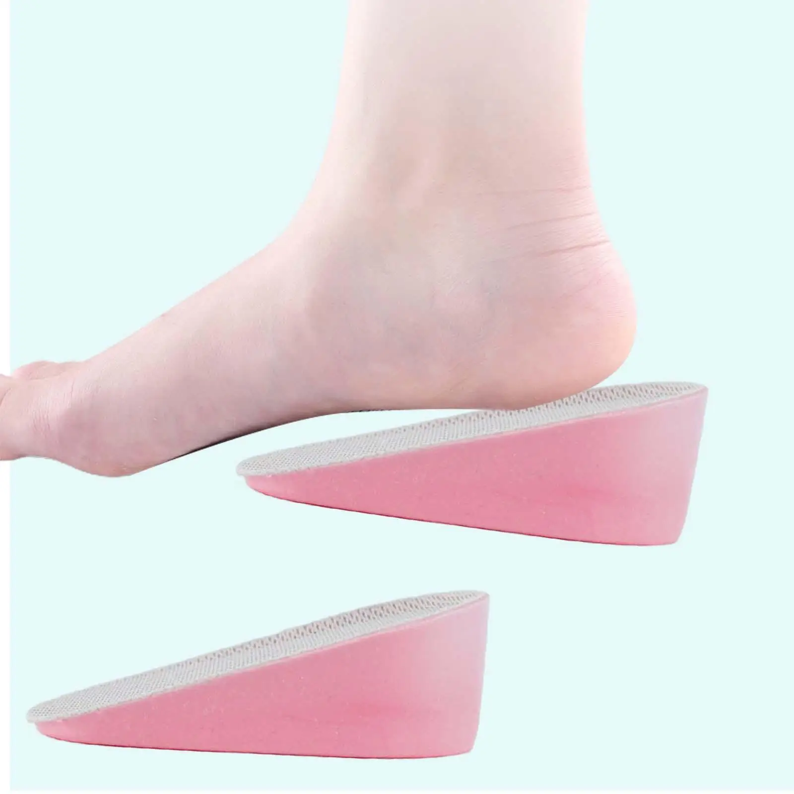 2X 2 Pieces Height Increase Insoles Heel Cushion Pads Men Women Pink