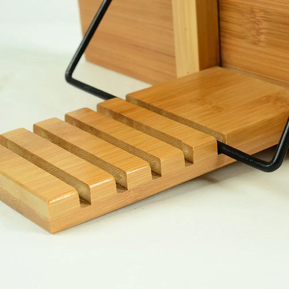 

1Pcs Large Adjustable Bamboo Book Stand Portable Reading Holder for Office Dorm Kitchen Multifunctional Reading Stand Tablet