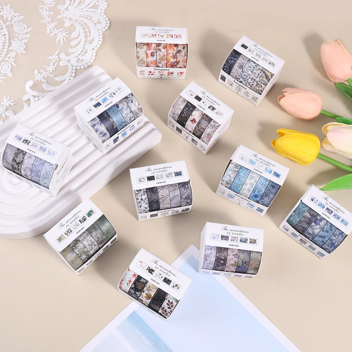 5 rolls/box of washi tape, perfect for scrapbooking and gift wrappinguitable for scrapbooking,