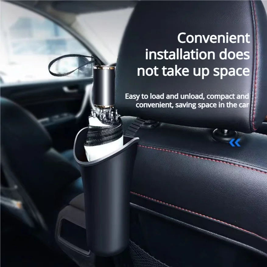 

Car umbrella holder, vehicle-mounted rear seat umbrella fixer, umbrella cover storage bucket, hook clip storage box, waterproof