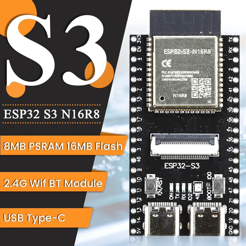ESP32 S3 N16R8 CAM Development Board 2.4G Wifi BT Camera Module for OV2640 OV5640 8MB PSRAM 16MB FLASH ESP32-S3 N16R8