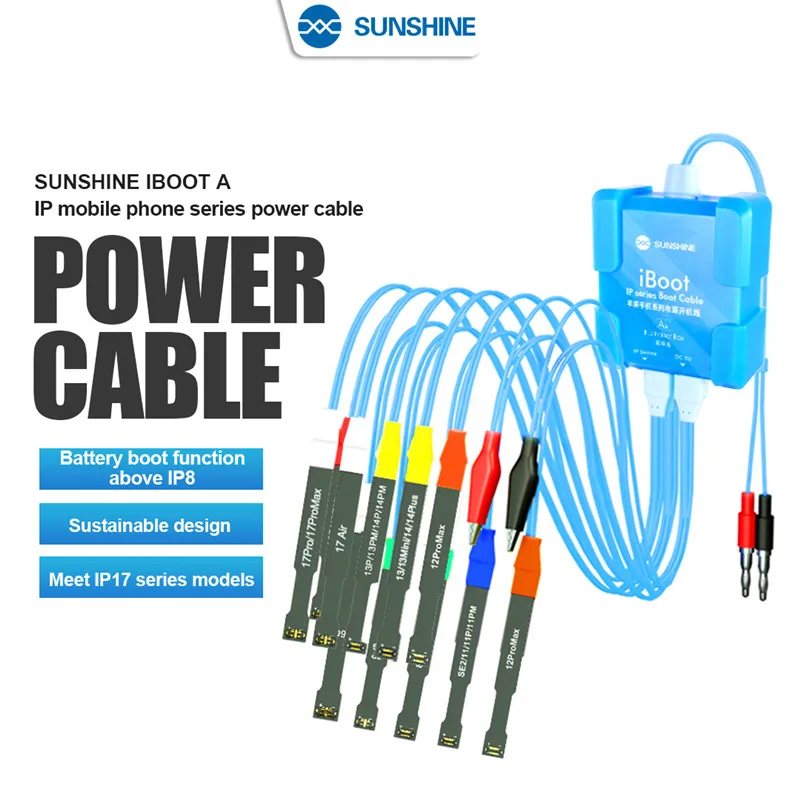SUNSHINE IBoot A Power Supply Cable for Mobile Phone Repair Cable For IP X-17PM Battery One Second Boot Cable Line Tool