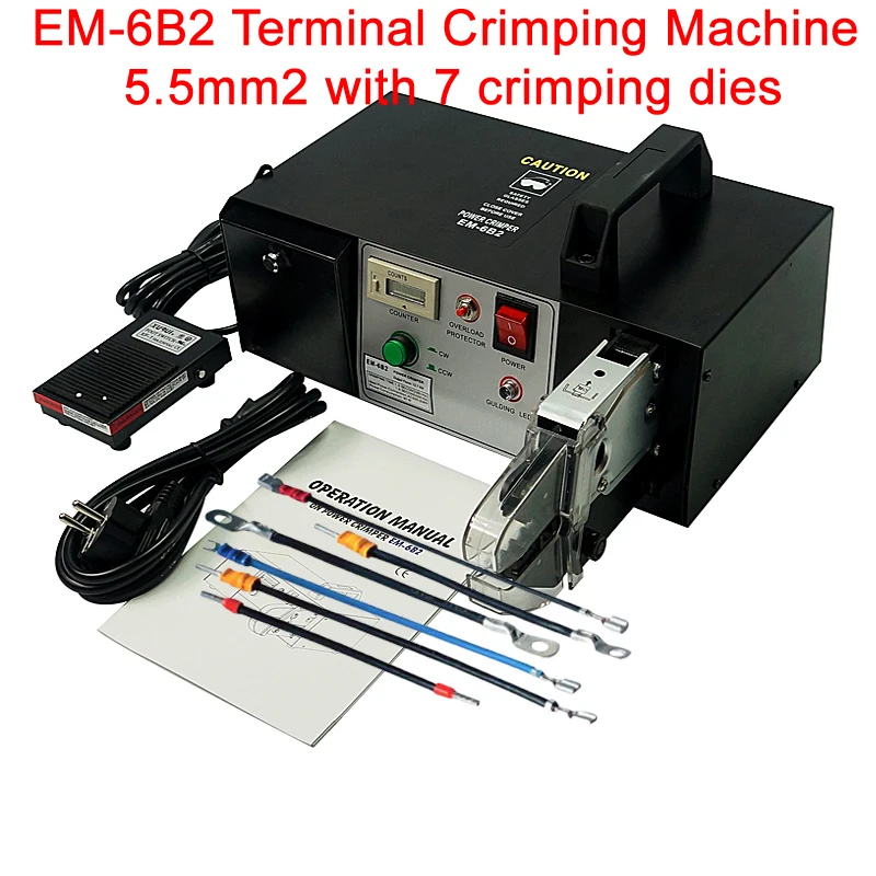 EM6B2 Electrical Type Terminal Crimping Machine Tools Crimp Variety Of Terminals Equipped with 7 crimping dies ferramentas