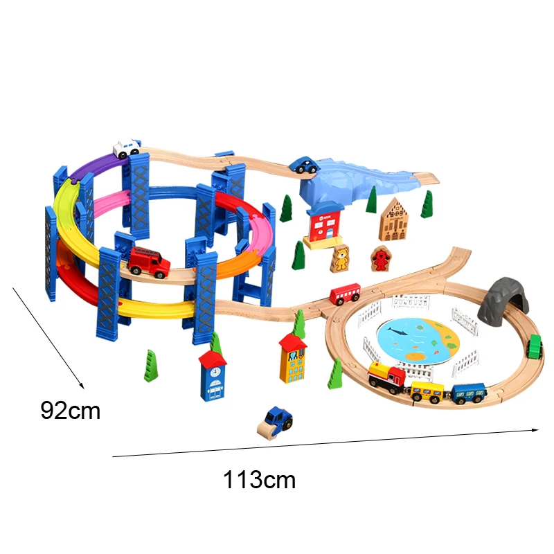 Color Track Ring Bridge, Train Track Set, Scene Accessories, Assembly Model, Children's Toys Compatible With Wooden Track  PD45