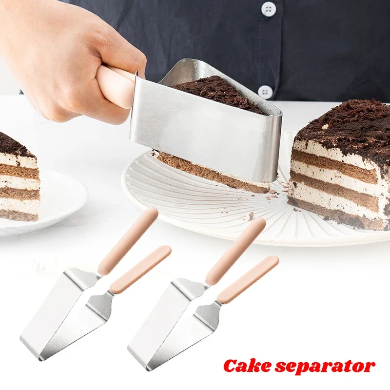 Cortador de pasteles de acero inoxidable, pinzas, servidor de pastel, postres, pan de repostería, dispositivo para Pizza, rebanador, cuchillo de Metal para pastel, herramienta levantadora de pasteles