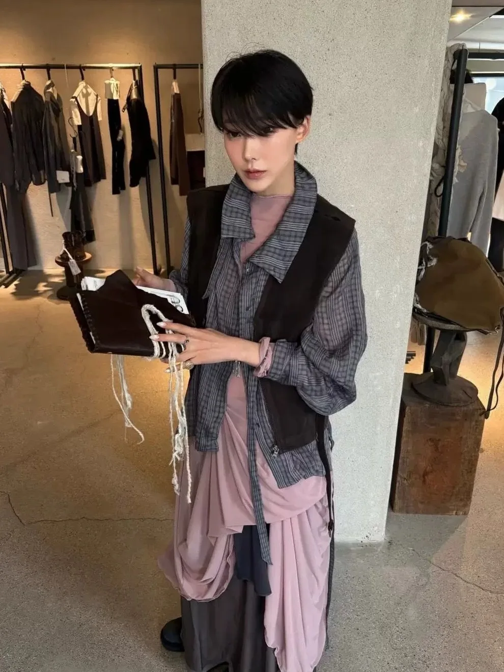 

Korean Style Lazy Sun Protection Long Sleeve Shirt High Collar Tie Dotted Women's Shirt East Gate 26 Summer Polyester Fiber