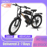 Electric Bike 48V45AH Dual Battery 500W Motor Dual Hydraulic Brake EMOKO EC27 Adult E-bike 27.5 Inch Tire City Electric Bicycle