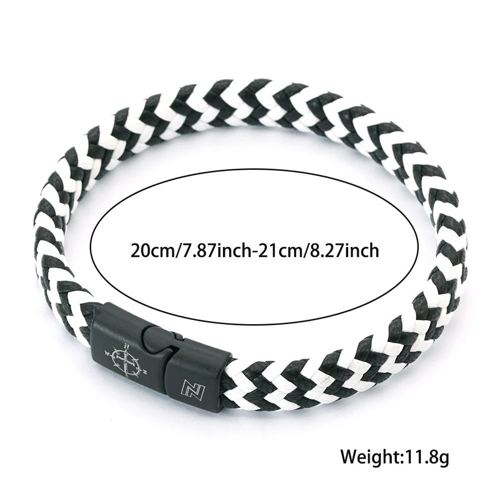 Men's Braided PU Leather Compass Bracelet Bangle Men Wristband Jewelry Gift