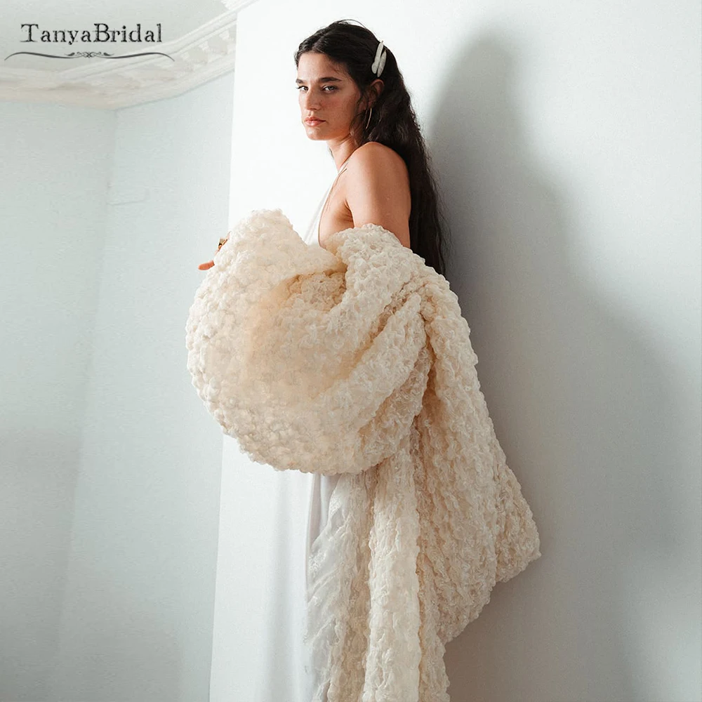 

Long Lantern Sleeves Wedding Cape ,Fashion Bridal Jacket with Train DJ536