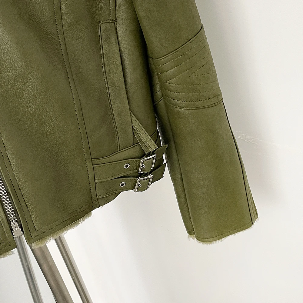 レザージャケット ラージ ナチュラル フォックスファー コート レディース 厚手 暖かい レトロ 本物の毛皮 ジャケット ウサギの毛皮 裏地 秋冬 2025 アウター