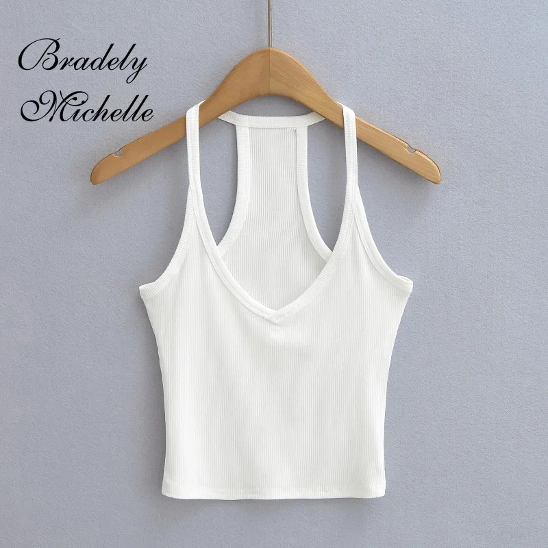 V-neck Sleeveless Women Sleeveless Tank Crop Vests Summer New Sexy Women's Sling