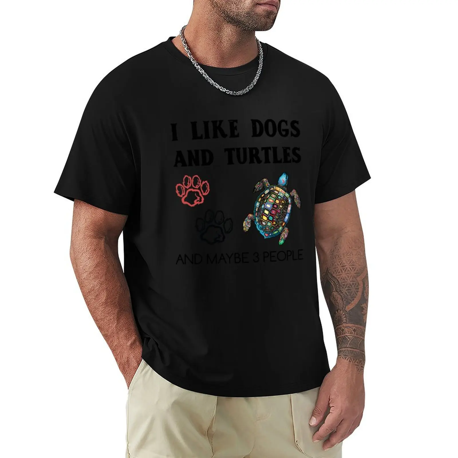 

I Like Dogs And Turtles And Maybe 3 People,funny gift for mandala turtle lover, Gifts for Sea turtle lovers T-Shirt