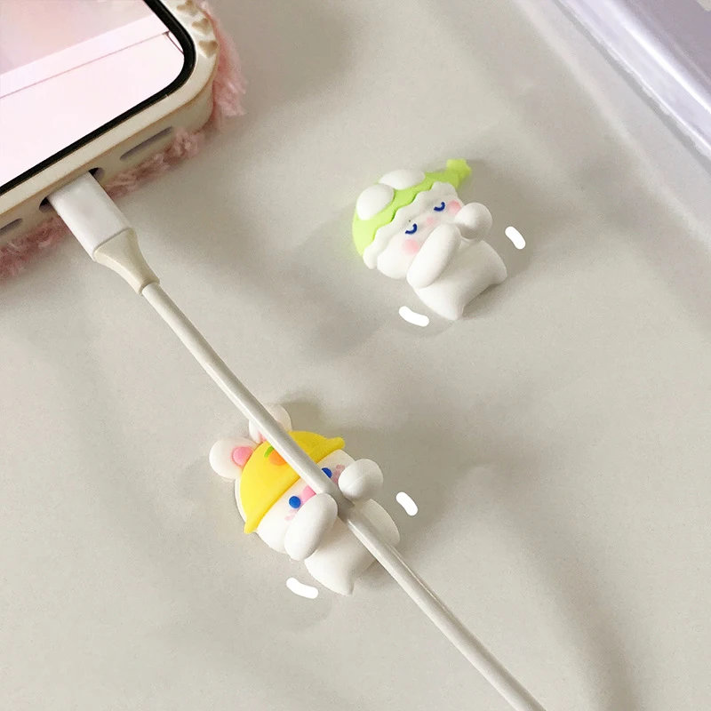 2pcs Cartoon Cable Winder Kawaii Cable Organizer USB Charger Data Line Cable Holder Earphone Wall Hooks Hanger Desk Organizer