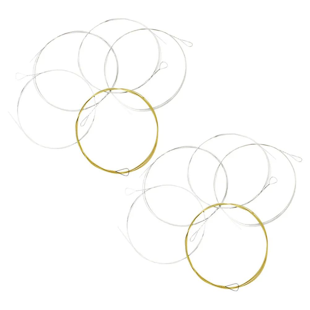 

5pcs 2 Sets 5-String Banjo Replacement Strings Stainless Steel Bronze Wound Music Instrument Repair Parts For Beginner