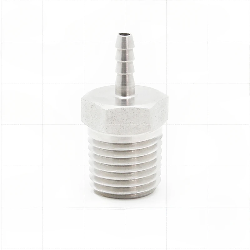 316L stainless steel 1/4NPT threaded terminal pagoda to 3 6 8 10mm gas pipeline pressure gauge adapter