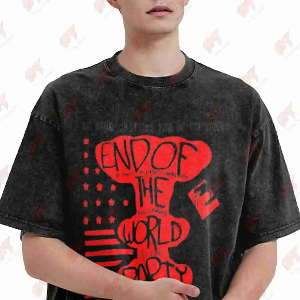 End Of The World Party Mr Robot Fsociety Evil Corp Elliot Hacker Vintage Washed Tee Pure Cotton T-Shirt