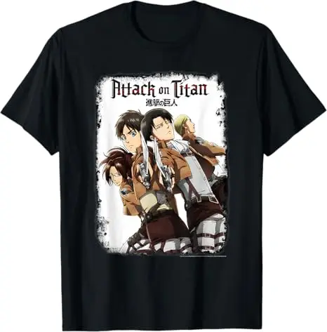 

Attack on Titan Group Swords with Logo T-Shirt