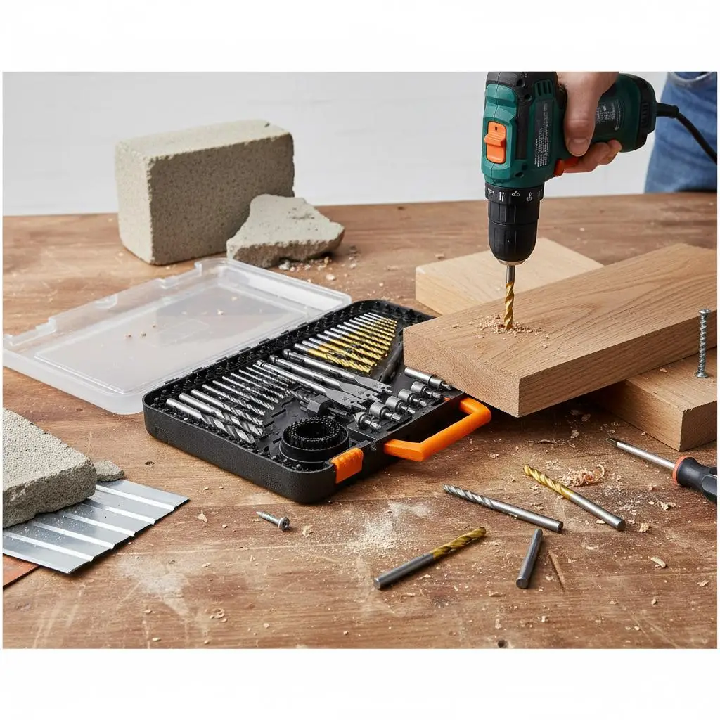 

Набор для сверления и закручивания шурупов, 100 предметов, для деревообработки, металлообработки, каменной кладки, с набором сверл из быстрорежущей стали, в органайзере