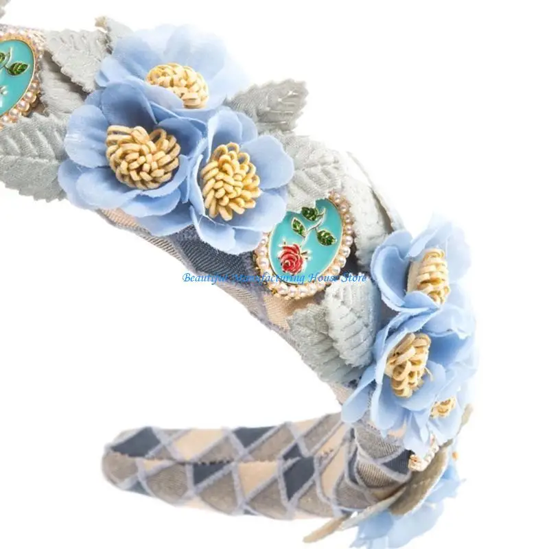 

E56A Eye Catching Flower Headband Woman Girl Traveling Photography Hairband