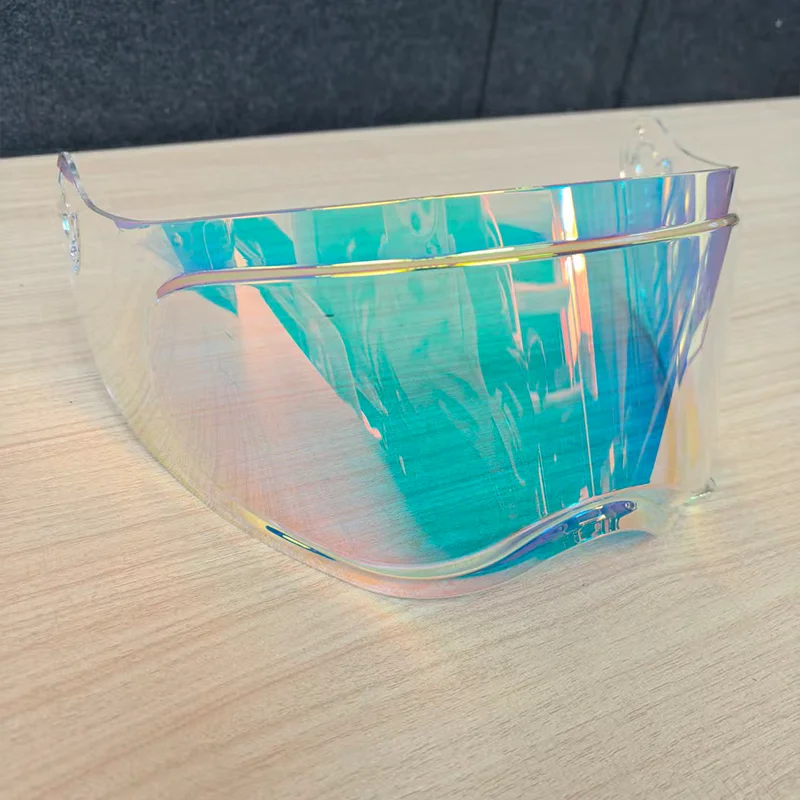 

Full Face Motorcycle Helmet Lens Electroplated Sunscreen Aurora Color High Clear High Helmet Goggles