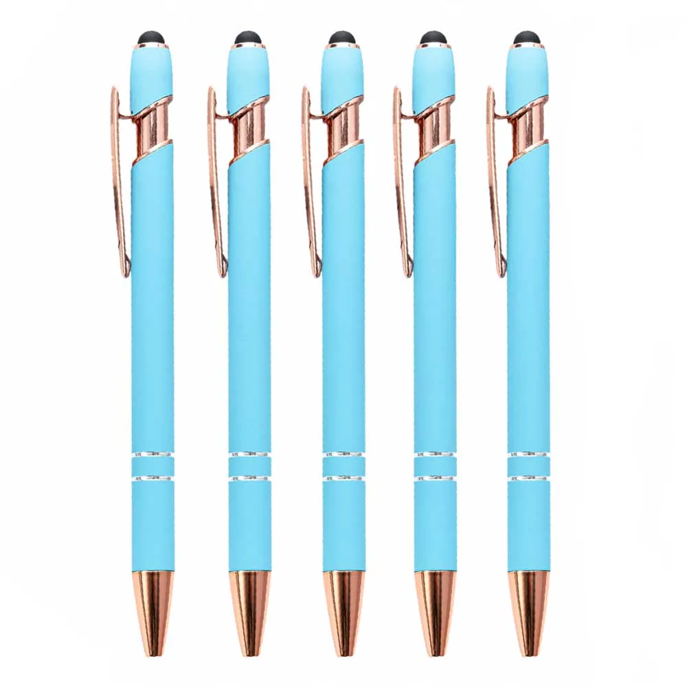 5-10er-Pack 2-in-1 Stylus-Stift, einziehbarer Kugelschreiber mit Stylus-Spitze für Touchscreens, Metall, 1,0 mm schwarze Tinte – Detail 8