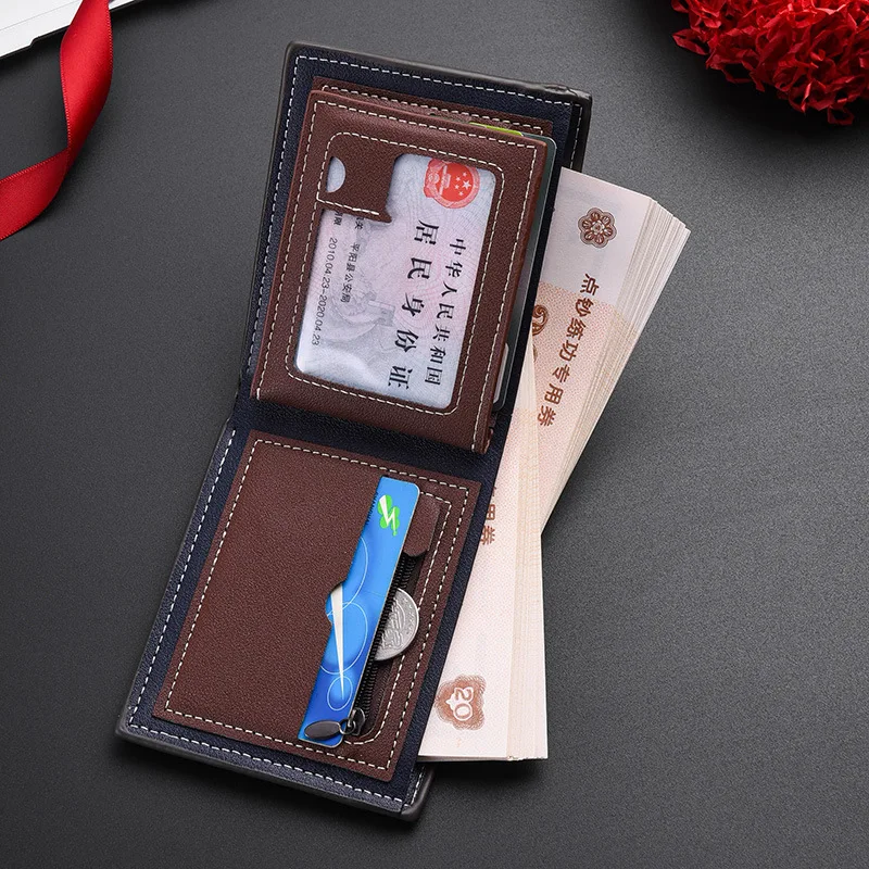 Card Holder Wallet Minimalist Slim Purse Men'S Wallet Horizontal Bifold Wallet For Pant Pockets Daily Carry Male Friends
