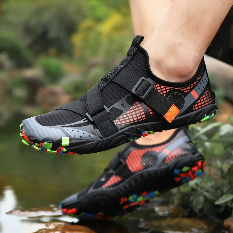 Men Barefoot Aqua Shoes Mens Elastic Sneakers Upstream Water Shoes Beach Swim Sandals Quick-Dry Surfing Sports Wading Shoe