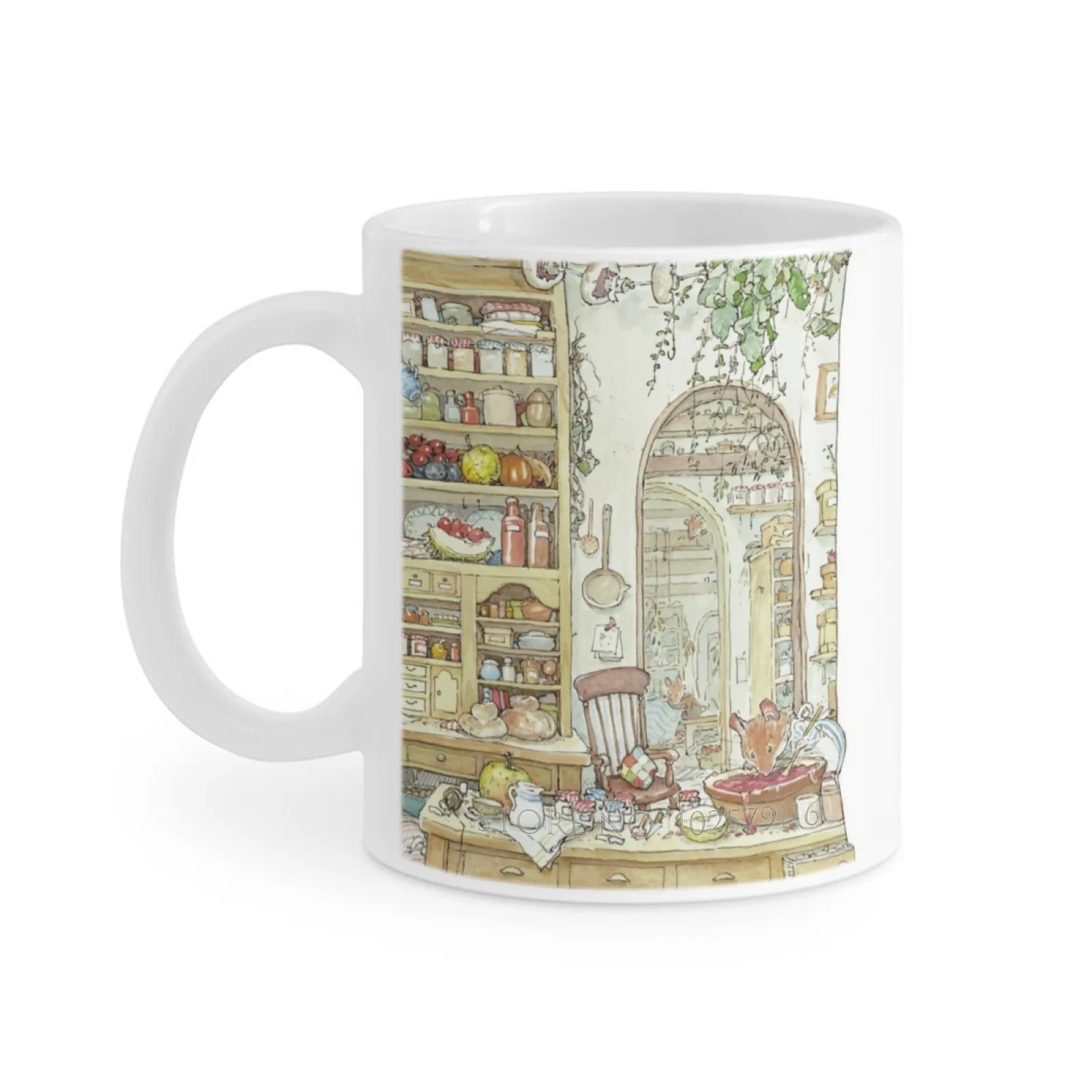 The Kitchen White Mug Coffee Cups Gift 11 Oz Mug Milk Tea Mug Brambly Hedge Jill Barklem British English Quintessential Coffee