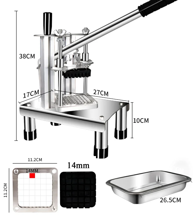 Keukengereedschap Handleiding Chips Frieten Cutter Groente Fruit Slicer Chopper Machine