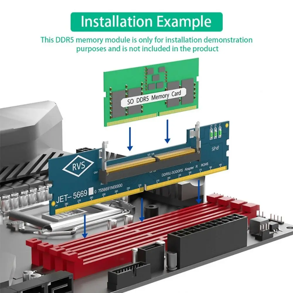 4-Layered PCB Design SO-DIMM to DIMM Adapter Better Protection Upgraded Version DDR3 DDR4 DDR5 RAM Adapter Card 240pin 288pin