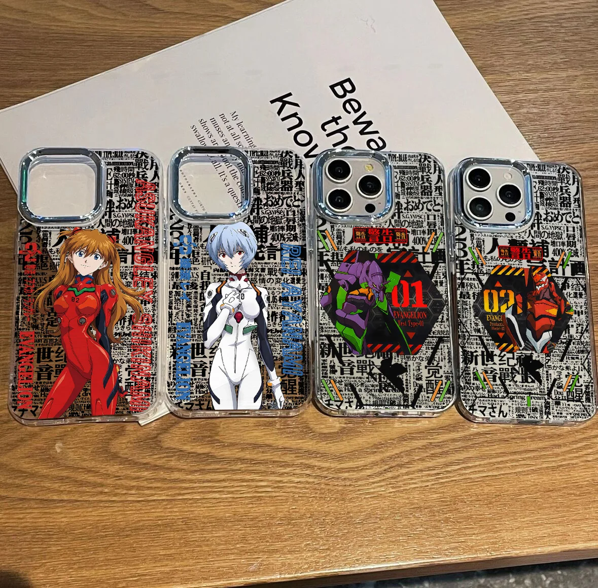 Funda Transparente Suave para iPhone 18, 17e, 17, 16e, 16, 15, 14, 13, 12, 11 Pro Max, X, XSMAX, 8, 7, Air Plus, Diseño E-evangelions
