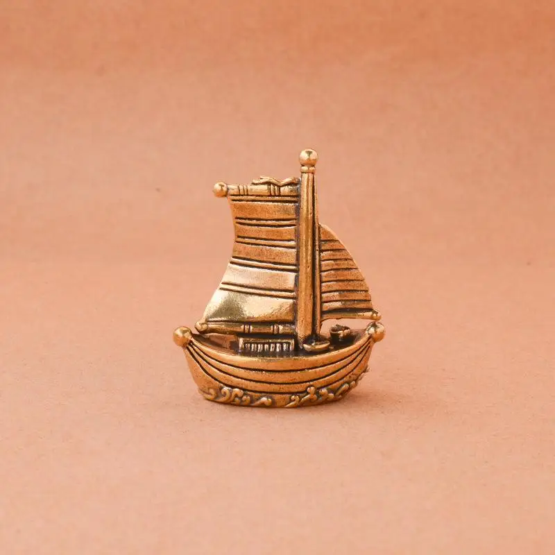 ~Brass Retro Creative Smooth Sailing Wine Cabinet Decorative Crafts, Office And Living Room Desktop Sailboat Mini Ornaments