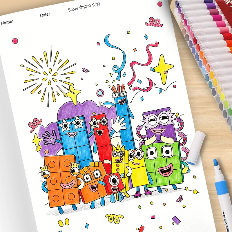 Cute Digital Buildi Coloringbooks Anime Cartoon Line Drawing Children's Sketch Picture Book Kid's Birthday Gift / Christmas Gift