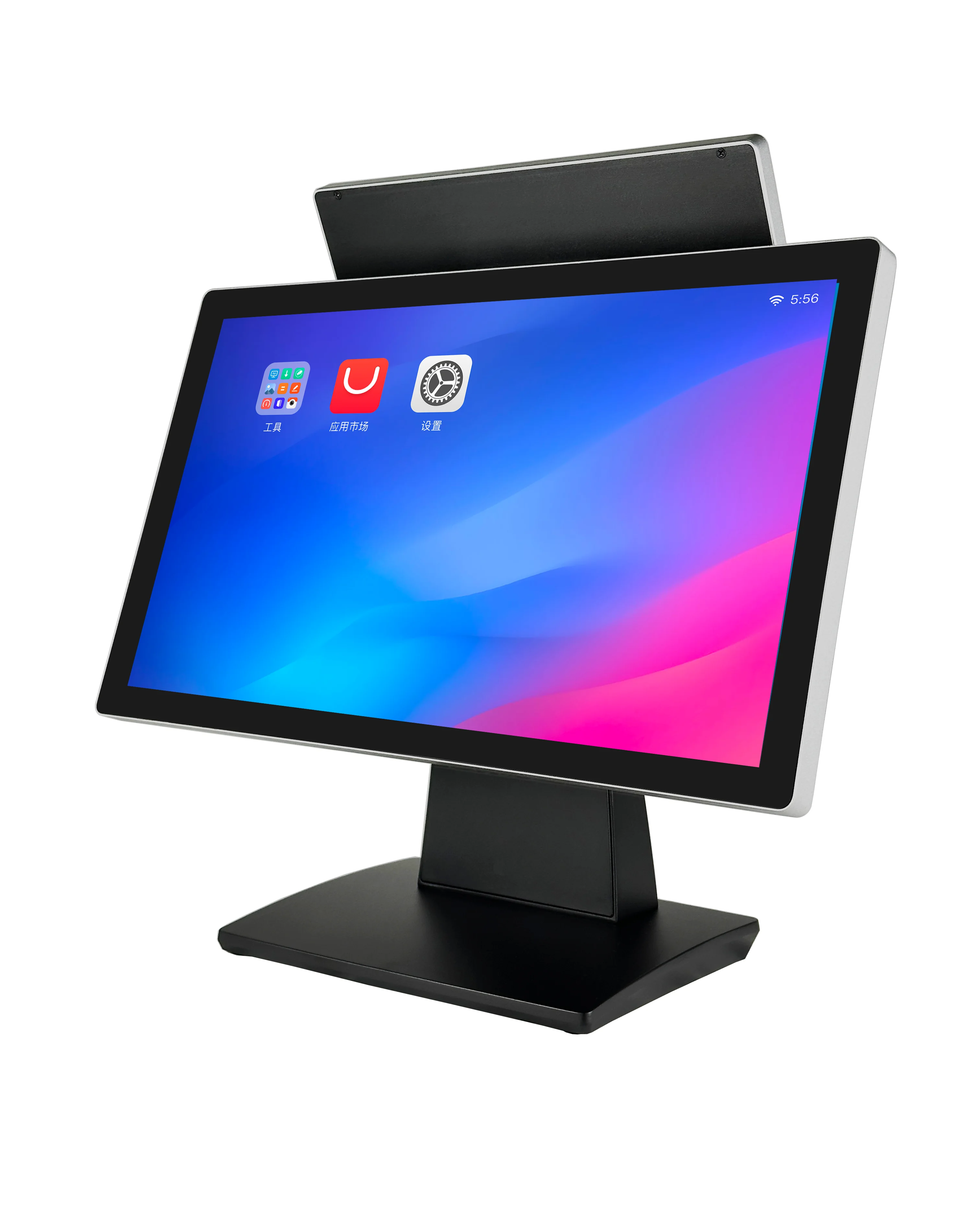 تكوين Win10/Android/Linux 18.5/21.5 بوصة شاشة واحدة مزدوجة نقطة المبيعات شاشات تعمل باللمس، أنظمة نقاط البيع الكل في واحد-ODM