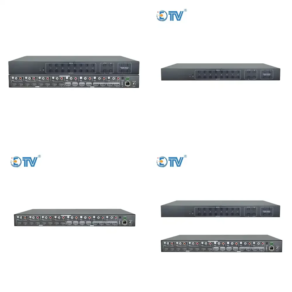 

2026 ETV 4k Seamless 8x8 Matrix Switcher Remote Front Buttons RS232 IR Control 8 in 8 Out Video matrix Switcher
