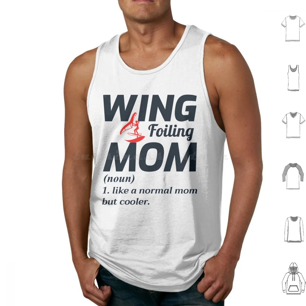 Wing Foiling Hydrofoil Surfing Mom Mother Tank Tops Print Cotton Wing Hydrofoiling Foiling Sea Surf Surfer Water Sports