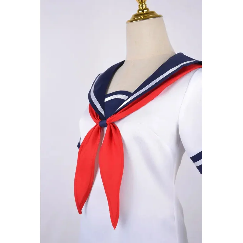 

CyYandere Simulator Aishi Ayano Cosplay Costume Girl's Navy Blue Sailor Skirt JK Uniform School Uniform College Halloween Party