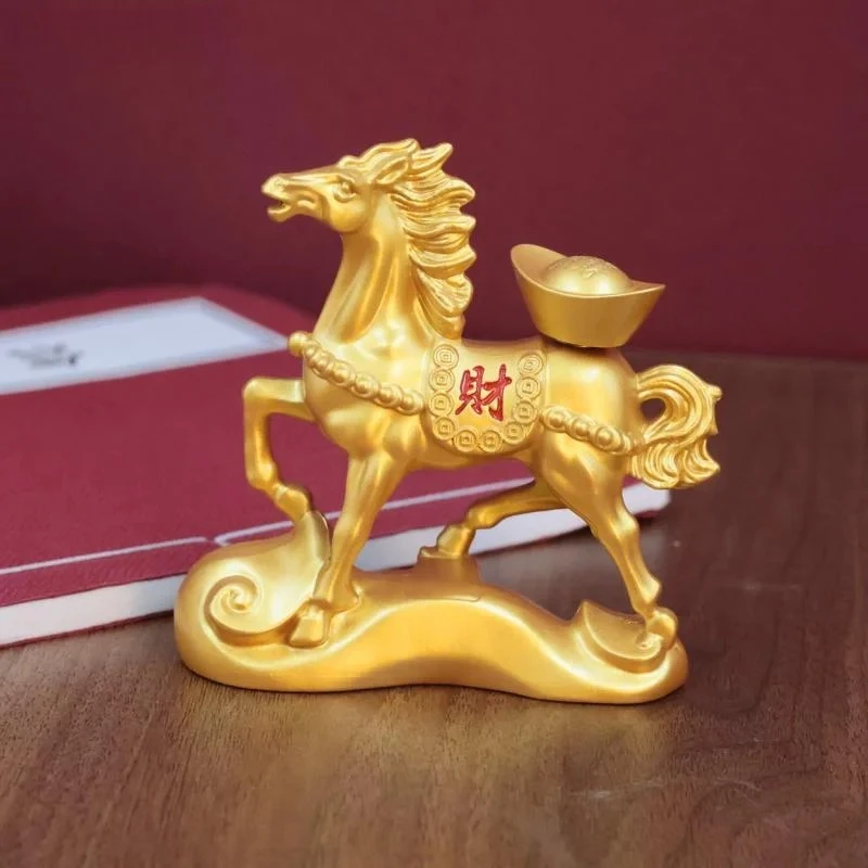 

1PC Rotating Ingots Horse Statue 2026 Horse Year Home Decoration Wealth Symbol Ideal For Opening And Housewarming Gift
